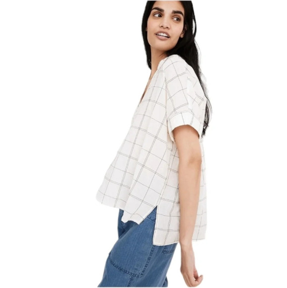 Madewell Lakeline Popover Shirts in Lakeline Jacquard Windowpane Cotton Size XS - Picture 2 of 10